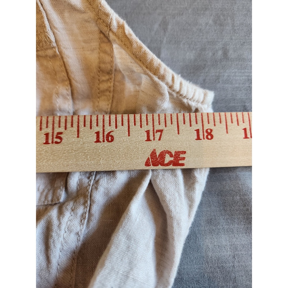 Adrienne Vittadini Womens 100% Linen Sleeveless Shirt Dress Beige Oatmeal Size 8 - Picture 5 of 6